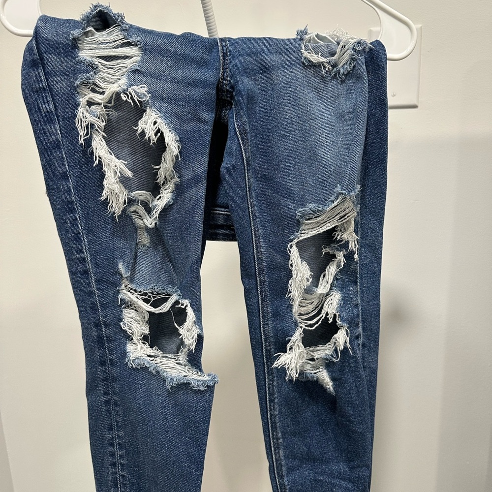 American Eagle Outfitters Ripped Dark Blue Skinny Jeans